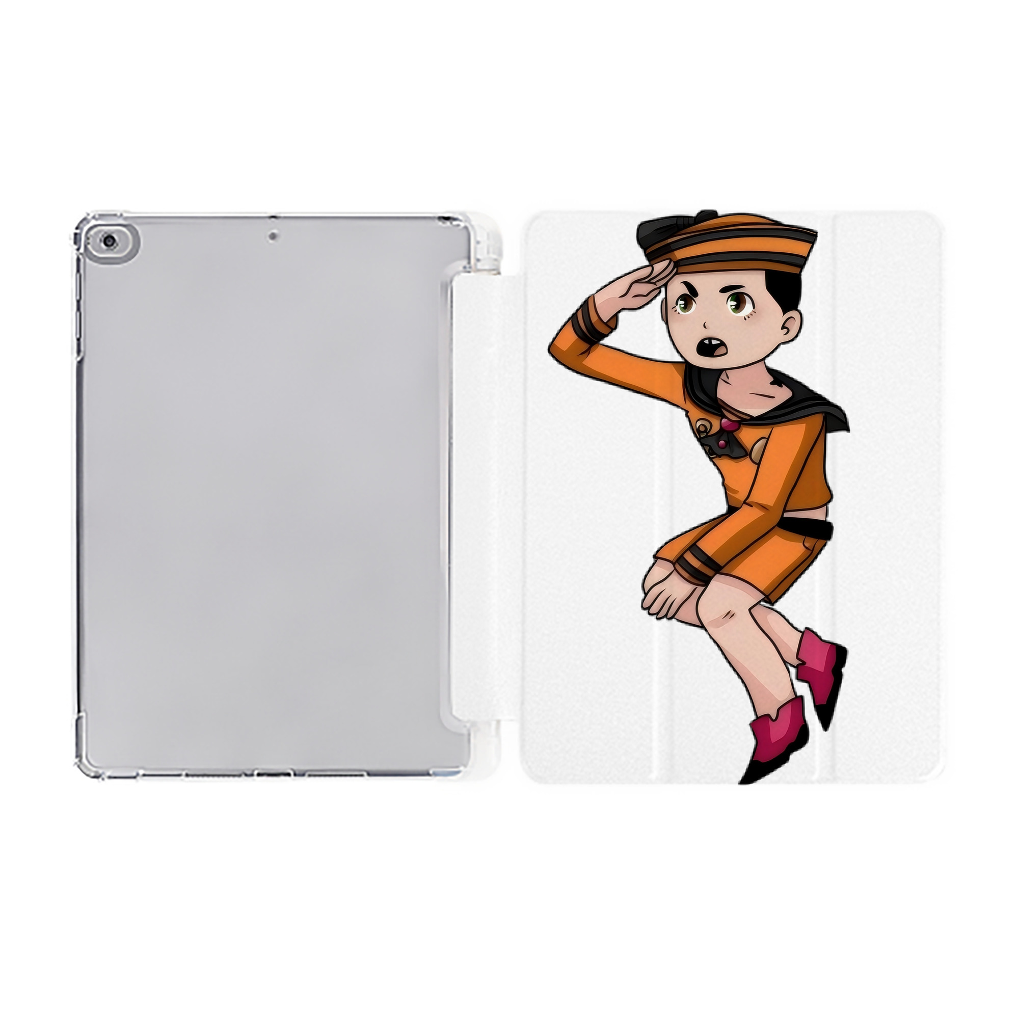 （画像用） ジョジョの奇妙な冒険 東方定助 JoJo's Bizarre Adventure Higashikata Josuke IPad ケース ペン収納付き 三つ折りスタンド PUレザー×シリコン 対応機種9.5/10.5/10.9インチ